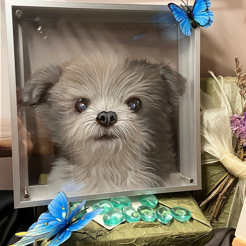 Custom Glass Pet Portrait -Hand-Painted