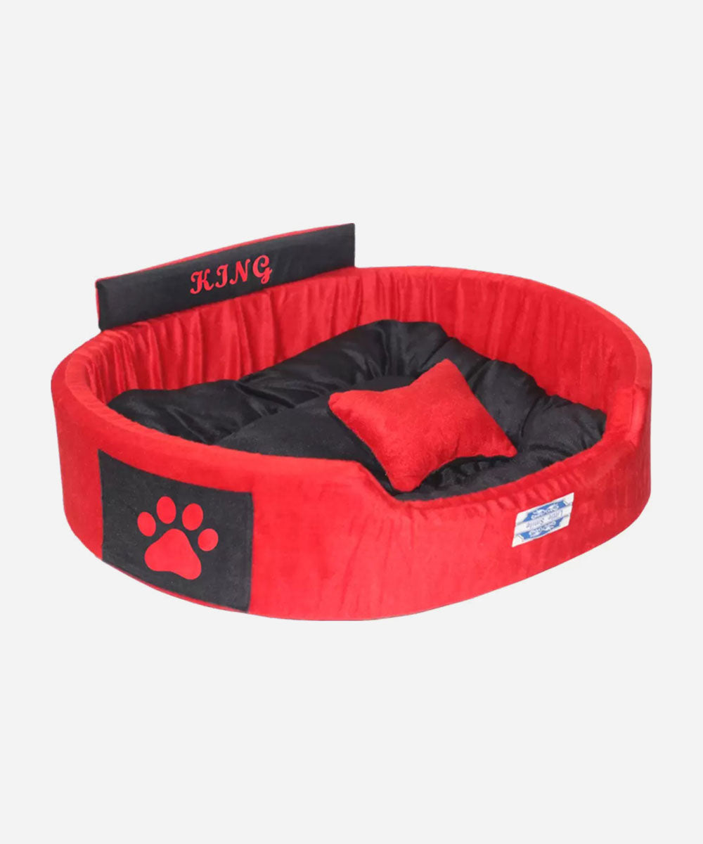 Reversable Pink-Black Color Round Shape Bed For Dog