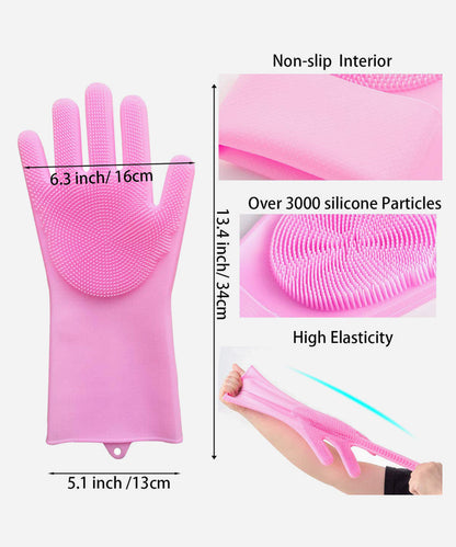 Silicone Glove Cleaning Sponge, Dishwashing Gloves