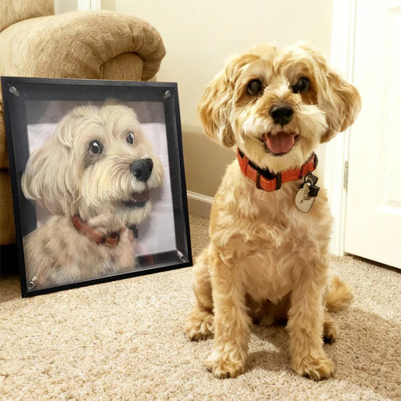 Custom Glass Pet Portrait -Hand-Painted