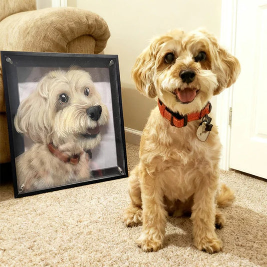 Custom Glass Pet Portrait -Hand-Painted
